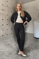 Trendyol Black Regular Waist Slim Mom Jeans