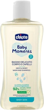 CHICCO Šampón jemný na vlasy a telo Baby Moments 92 % prírodných zložiek 200 ml