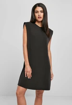 Women's dress with padded shoulders black