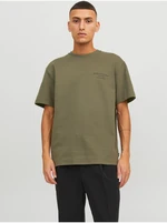 Khaki pánské tričko Jack & Jones Sanchez - Pánské