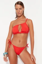 Trendyol Red One Shoulder kivágott / ablak bikini felső