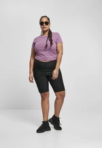 Women's high-waisted cycling shorts with lace trim black