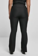 Women's high-waisted leggings with ribbed fit black