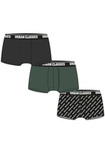 Boxer Shorts 3-Pack Dark Green+Black+Branded Aop