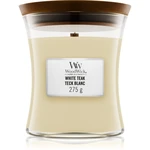 Woodwick White Teak vonná svíčka s dřevěným knotem 275 g