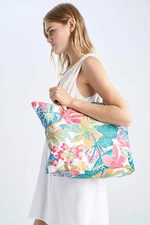 DEFACTO Women's Leaf Patterned Beach Bag