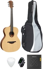 LAG T70A SET 2 Natural Satin Guitare acoustique Jumbo