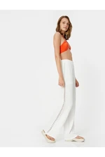 Koton Şahika Ercümen X Cotton - Wide Leg Trousers with Crochet Detail.