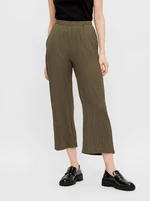 Khaki Shortened Loose Pants Pieces Lara - Women