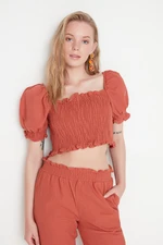 Trendyol Cinnamon Petite Gipe Blouse