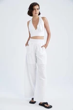 DEFACTO Wide Leg With Pockets Cotton Trousers