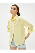 Koton Buttoned Long Sleeve Satin Shirt