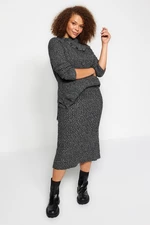 Trendyol Curve Anthracite Collar Detailed with a Slit Knitwear Top and Bottom Set