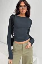 Madmext Smoked Crewneck Basic Long Sleeved Body