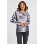 Blue-pink women's striped long sleeve T-shirt SAM 73 Prudence