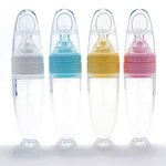 Squeezing Feeding Bottle Silicone Newborn Baby Training Rice Spoon Infant Cereal Food Supplement Feeder Safe Tableware Tools