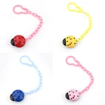 Baby Safety Toddler Baby Ladybug Dummy Pacifier Clip Chain Holder Soother Nipple Strap wholesale supplier baby accessories