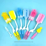 Baby Bottle Brush 360 Degree Rotation Baby Pacifier Cup Nipple Cleaning Brushes Set Handheld Soft Head Food Grade Watering