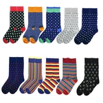 PEONFLY Classical Colorful Men's Combed Cotton Socks High Quality Happy Business Socks Long Tube Wedding Gift socks for Man