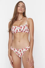 Trendyol White Floral mintás Gype Bikini alsó