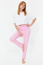 Trendyol Pink Floral Cotton Knitted Pajama Bottoms