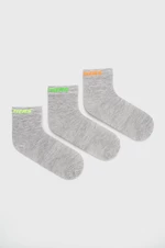 Detské ponožky Skechers 3-pak šedá farba