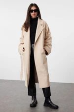 Trendyol Stone Stitch Detailed Soft Texture Oversize Coat