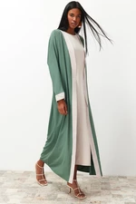 Trendyol Green Color Block Long Woven Dressless One Piece Cap & Abaya & Abaya