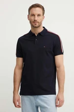 Polo tričko Tommy Hilfiger pánske, tmavomodrá farba, s nášivkou, MW0MW35616