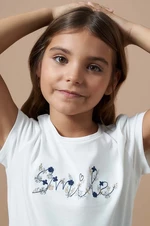 Dětské tričko Mayoral béžová barva