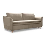 Beżowa aksamitna rozkładana sofa 225 cm Charming Charlie – Miuform