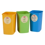 Plastikowe kosze na śmieci zestaw 3 szt. do segregacji odpadów 9 l Eco – Curver