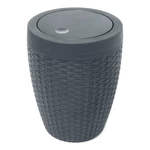 Szary kosz łazienkowy Addis Rattan Bath Bin Charcoal, 5 l