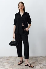 Trendyol Black Woven Shirt Trousers Aerobin Two Piece Set