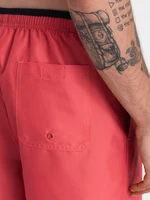 Ombre Men's two-tone ribbed swim shorts - coral