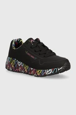 Dětské sneakers boty Skechers UNO LITE LOVELY LUV černá barva, 314976L/BKMT