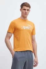 Bavlněné tričko Puma oranžová barva, s potiskem, 675942