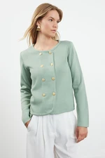 Trendyol Mint Double Breasted Jacket Knitwear Cardigan