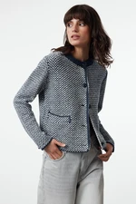 Trendyol Indigo Premium Quality Chenille Jacket Knitwear Cardigan