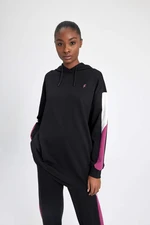 DeFactoFit Long Fit Hooded Sports Sweatshirt