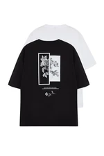 Trendyol 2-Pack Black and White Oversize/Wide-Fit T-shirt