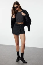 Trendyol Black More Sustainable Denim Shorts Skirt