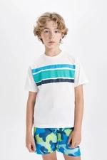 DEFACTO Boy's Crew Neck Printed Short Sleeve T-Shirt