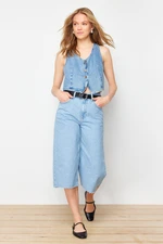 Trendyol Blue More Sustainable High Waist Denim Bermuda