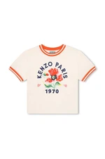 Dětské bavlněné tričko Kenzo Kids béžová barva, K60557