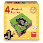 Dino Krtko drevené licenčné kocky 4 dieliky