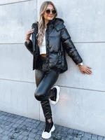 COLLAR ladies leather jacket black Dstreet