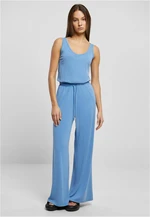 Women's modal long-sleeved jumpsuit in blue