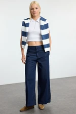 Trendyol Navy Blue High Waist Wide Leg Jeans