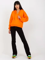 Basic orange V-neck sweatshirt